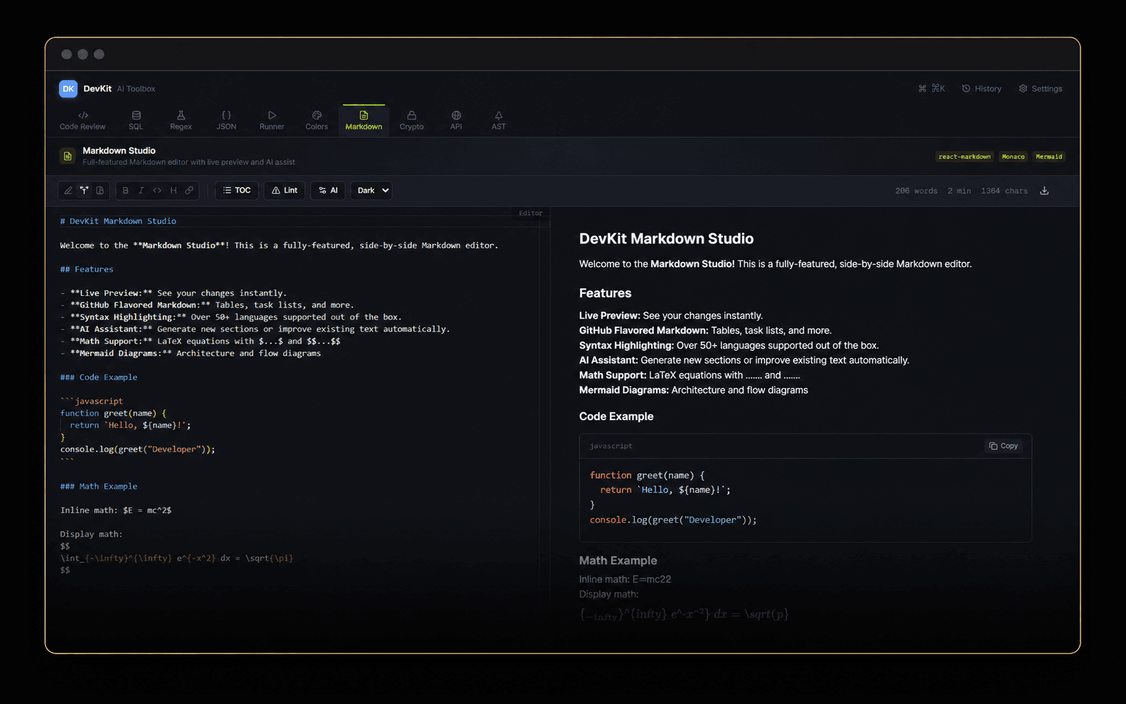 DevKit — AI Developer Toolbox
