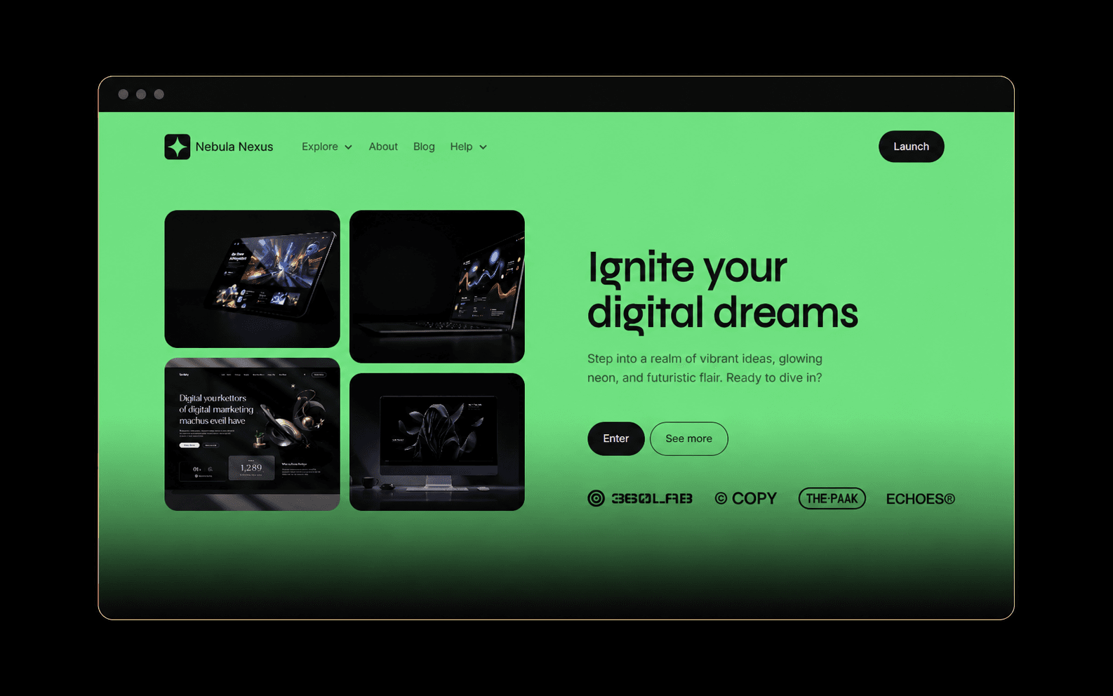 Neon 3D Marketing Site