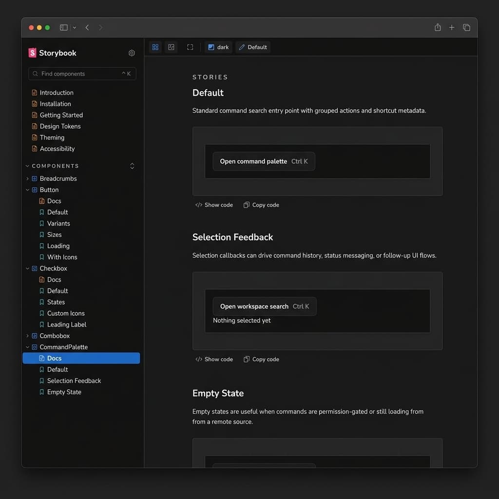 OrbitUI: Component Library product interface preview